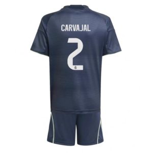 Lacne Futbalové dres pre deti Real Madrid Daniel Carvajal #2 2025-26 Preč (+ trenírky)