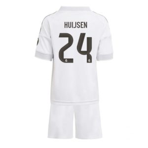 Replika Detský dres Real Madrid Dean Huijsen #24 2025-26 Domáci (+ trenírky)