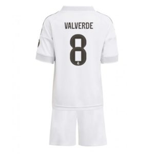 Lacne Futbalové dres pre deti Real Madrid Federico Valverde #8 2025-26 - Domáci (+ trenírky)