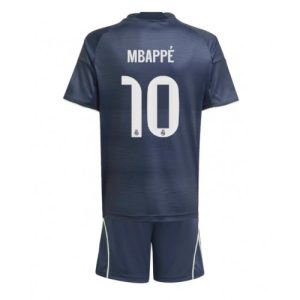 Lacne Futbalové dres pre deti Real Madrid Kylian Mbappe #10 2025-26 Preč (+ trenírky)