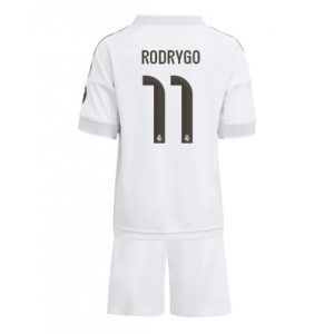 Lacne Futbalové dres pre deti Real Madrid Rodrygo Goes #11 2025-26 - Domáci (+ trenírky)