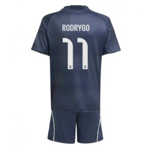 Lacne Futbalové dres pre deti Real Madrid Rodrygo Goes #11 2025-26 - Preč (+ trenírky)