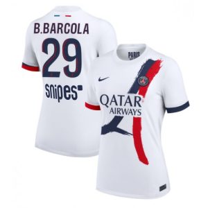 Dames Voetbalshirt Paris Saint-Germain Bradley Barcola #29 2025-26 Uit