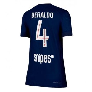 Dame voetbalshirt Paris Saint-Germain Lucas Beraldo #4 2025-26 Thuis