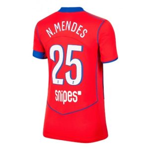 Dames voetbalshirt Paris Saint-Germain Nuno Mendes #25 2025-26 Dertien