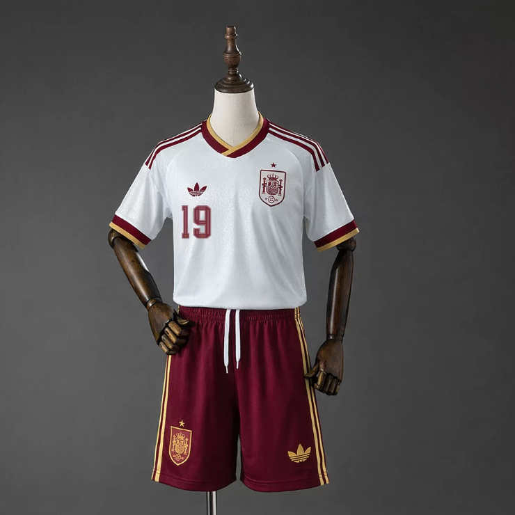 Detské Futbalový Dres Lamine Yamal 19 Španielsko MS 2026 Preč Komplet 2 Detské Futbalový Dres Lamine Yamal 19 Španielsko MS 2026 Preč Komplet – Obrázok 2