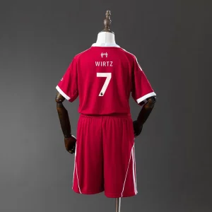 Detské Futbalový Dres kompleti Liverpool 2025/26 Florian Wirtz 7 Domáci Kratek Rokav
