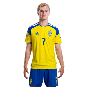 Pánsky Futbalový Dres Komplet Švédsko MS 2026 Domáci Lucas Bergvall 7