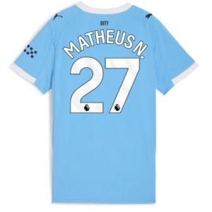 Futbalový dresy Manchester City 2025/26 Domáci Matheus Nunes #27 – Dámsky Krátky Rukáv