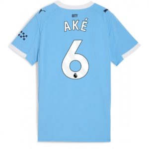 Futbalový dresy Manchester City 2025/26 Domáci Nathan Ake #6 – Dámsky Krátky Rukáv