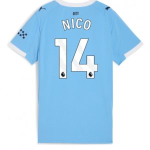 Futbalový dresy Manchester City 2025/26 Domáci Nico Gonzalez #14 – Dámsky Krátky Rukáv