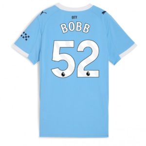 Futbalový dresy Manchester City 2025/26 Domáci Oscar Bobb #52 – Dámsky Krátky Rukáv