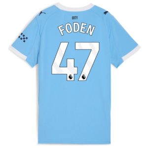 Futbalový dresy Manchester City 2025/26 Domáci Phil Foden #47 – Dámsky Krátky Rukáv