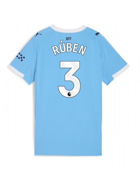 Futbalový dresy Manchester City 2025/26 Domáci Ruben Dias #3 – Dámsky Krátky Rukáv 1 Futbalový dresy Manchester City 2025/26 Domáci Ruben Dias #3 – Dámsky Krátky Rukáv