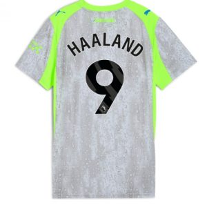 Futbalový dresy Manchester City 2025/26 Tretí Erling Haaland #9– Dámsky Krátky Rukáv