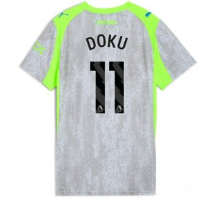 Futbalový dresy Manchester City 2025/26 Tretí Jeremy Doku #11– Dámsky Krátky Rukáv