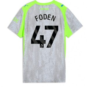 Futbalový dresy Manchester City 2025/26 Tretí Phil Foden #47– Dámsky Krátky Rukáv