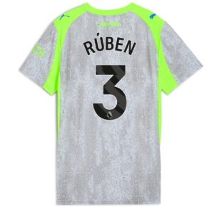Futbalový dresy Manchester City 2025/26 Tretí Ruben Dias #3– Dámsky Krátky Rukáv