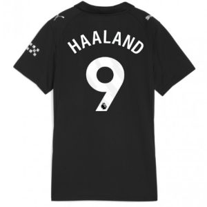 Futbalový dresy Manchester City 2025/26 Erling Haaland #9 Vonkajší – Dámsky Krátky Rukáv