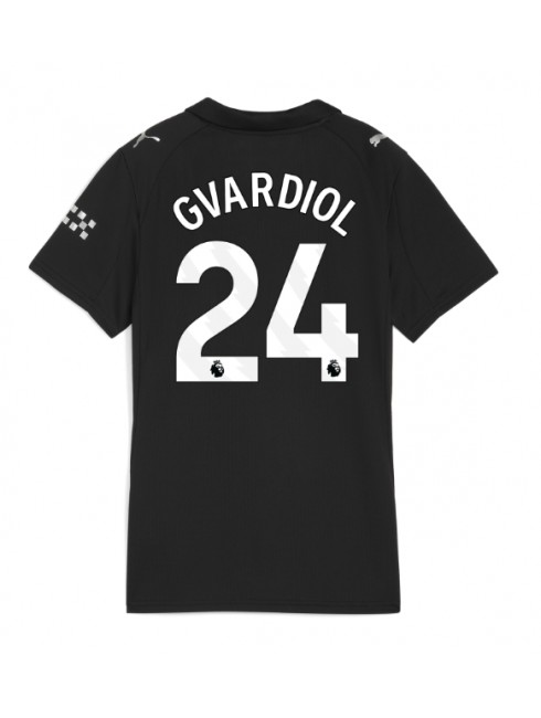 Futbalový dresy Manchester City 2025/26 Josko Gvardiol #24 Vonkajší – Dámsky Krátky Rukáv 1 Futbalový dresy Manchester City 2025/26 Josko Gvardiol #24 Vonkajší – Dámsky Krátky Rukáv