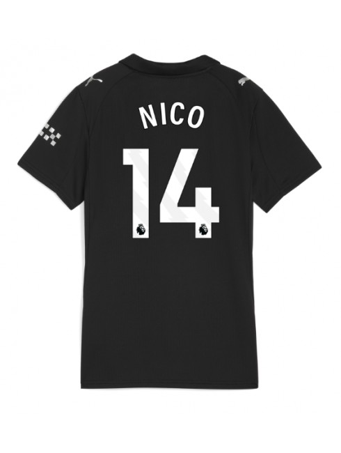Futbalový dresy Manchester City 2025/26 Nico Gonzalez #14 Vonkajší – Dámsky Krátky Rukáv 1 Futbalový dresy Manchester City 2025/26 Nico Gonzalez #14 Vonkajší – Dámsky Krátky Rukáv