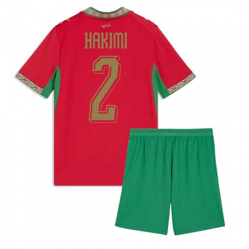 Futbalový dres Maroko Domáci MS 2026 Achraf Hakimi #2 Detský Komplet 1 Futbalový dres Maroko Domáci MS 2026 Achraf Hakimi #2 Detský Komplet