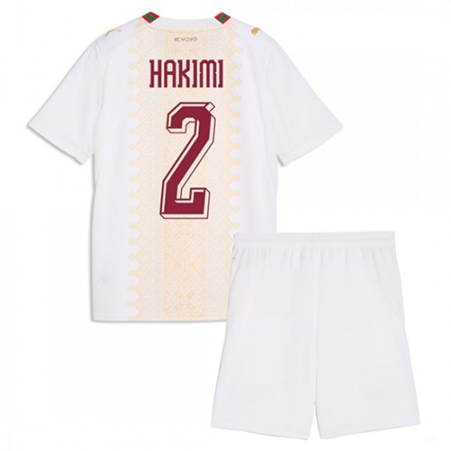 Futbalový dres Maroko Vonkajší MS 2026 Achraf Hakimi #2 Detský Komplet 1 Futbalový dres Maroko Vonkajší MS 2026 Achraf Hakimi #2 Detský Komplet