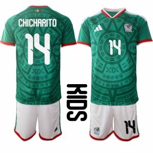 Kindertrikot Mexiko Heima-WM 2026 Hose– Chicharito #14