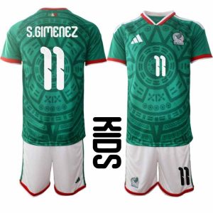 Kindertrikot Mexiko Heim-WM 2026 Shorts– Santiago Giménez #11