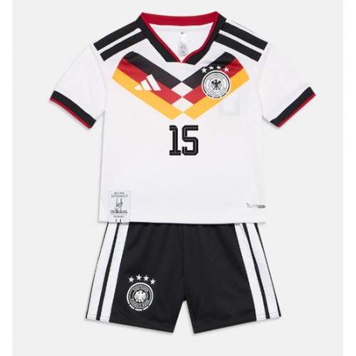 Detský futbalový dres Nemecko MS 2026 Domáci Nico Schlotterbeck #15 Komplet 2 Detský futbalový dres Nemecko MS 2026 Domáci Nico Schlotterbeck #15 Komplet