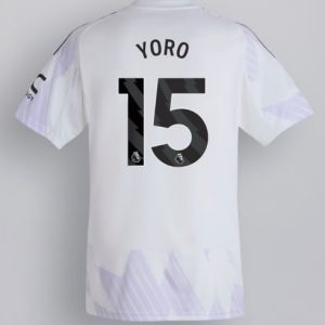 Herren-Fußballtrikot Manchester United 2025/26 Außenseite Leny Yoro #15 Kurze Ärmel