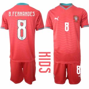 Fussballtrikots Portugal Dom. WM 2026 – Bruno Fernandes #8 Kindershirts + Shorts