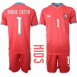 Fußballtrikots Portugal Heim-WM 2026 – Diogo Costa #1 Kindertrikots + Shorts