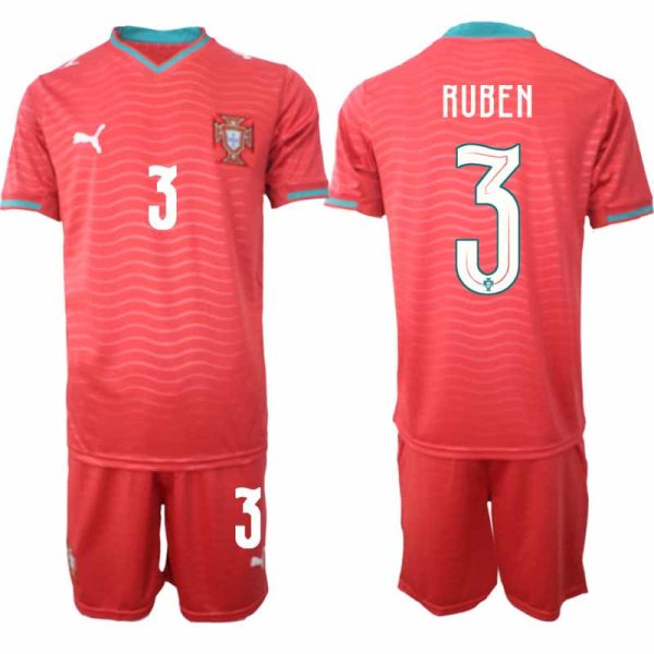Footballtrikot Portugal Domizil WM 2026 – Rúben Dias #3 Herrentrikots + Shorts 1 Fußball-Trikot Portugal Heim-WM 2026 – Rúben Dias #3 Herren-Trikots + Shorts