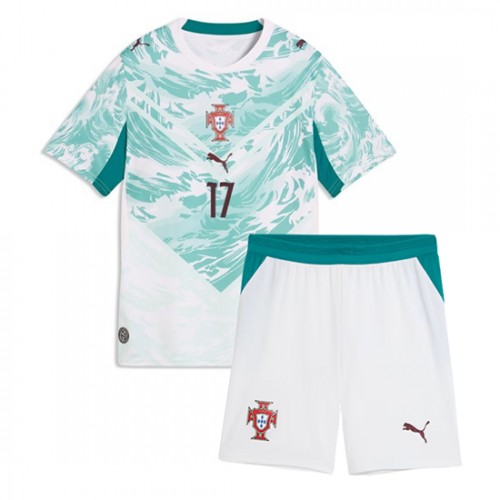Detské Futbalové dresy Portugalsko Rafael Leao #17 Vonkajší MS 2026 Komplet 2 Detské Futbalové dresy Portugalsko Rafael Leao #17 Vonkajší MS 2026 Komplet