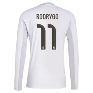 Herr Fußballtrikots Real Madrid 2025/26 Heimtrikots Rodrygo 11 – Langarm