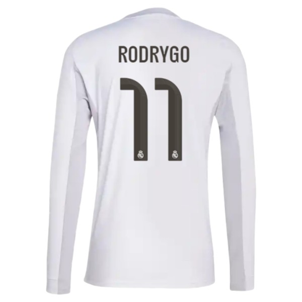 Pánsky Futbalový dresy Real Madrid 2025/26 Domáci dresy Rodrygo 11 – Dlhý Rukáv 1 Pánsky Futbalový dresy Real Madrid 2025/26 Domáci dresy Rodrygo 11 – Dlhý Rukáv
