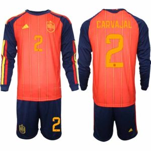 Futballset Spanien Heim-WM 2026 – Dani Carvajal #2 Herren Langarmtrikots + Shorts