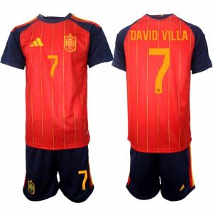 Fußballset Spanien Heim-WM 2026 – David Villa #7 Herren-Trikots + Shorts