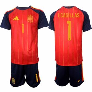 Fußballset Spanien Heim-WM 2026 – Iker Casillas #1 Herren Trikots + Shorts