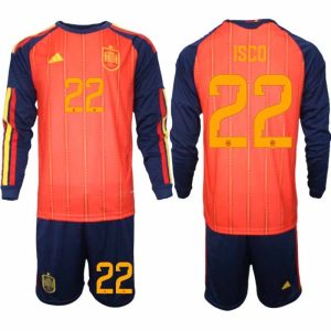 Fußballset Spanien Heim-WM 2026 – Isco #22 Herren Langarmtrikots + Shorts
