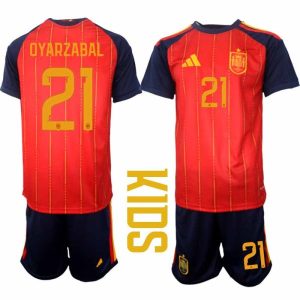 Futbalový dres Španielsko Domáci Komplet MS 2026 – Mikel Oyarzabal #21 Detský dresy + Šortky