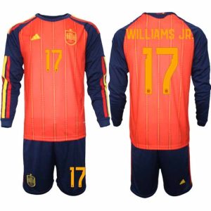 Fußballset Spanien Heim-WM 2026 – Nico Williams #17 Herren Langarmtrikots + Shorts