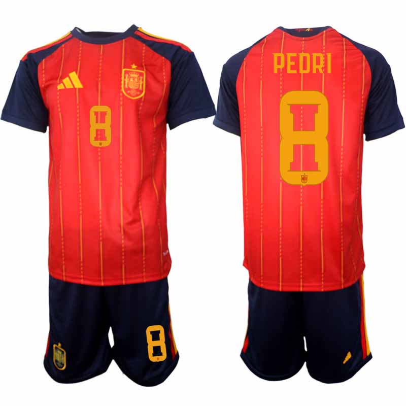 Fußballset Spanien Heim-WM 2026 – Pedri #8 Herren-Trikots + Shorts 2 Futbalový set Španielsko Domáci MS 2026 – Pedri #8 Pánsky dresy + Šortky – Bild 2