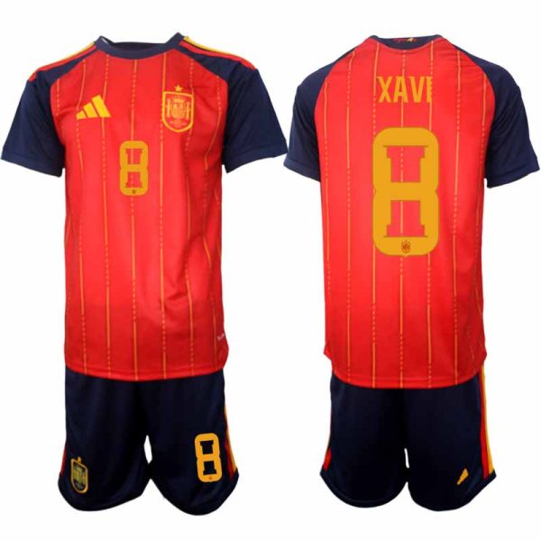 Futballset Spanien Heim-MS 2026 – Xavi #8 Herren Trikots + Shorts 1 Fußballset Spanien Heim-WM 2026 – Xavi #8 Herren-Trikots + Shorts