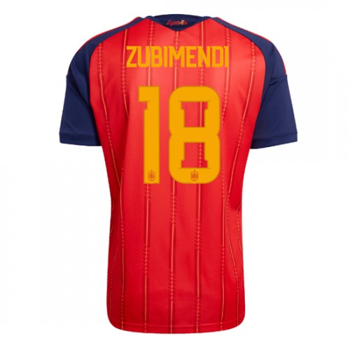 Španielsko futbalové dresy MS 2026 Domáci Martin Zubimendi #18 1 Španielsko futbalové dresy MS 2026 Domáci Martin Zubimendi #18