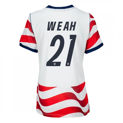 Ženy Futbalový Dres Spojené štáty MS 2026 Timothy Weah #21 Domáci Krátky Rukáv 1 Ženy Futbalový Dres Spojené štáty MS 2026 Timothy Weah #21 Domáci Krátky Rukáv