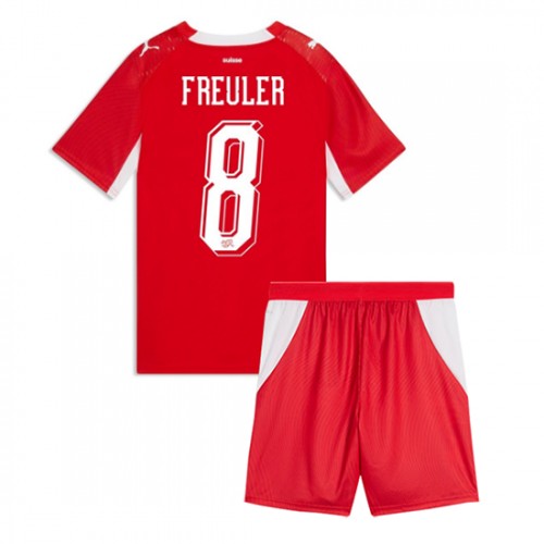 Detský futbalový dres Švajčiarsko MS 2026 Remo Freuler #8 Domáci Komplet 1 Detský futbalový dres Švajčiarsko MS 2026 Remo Freuler #8 Domáci Komplet