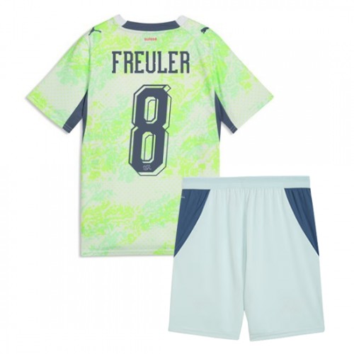 Detský futbalový dres Švajčiarsko MS 2026 Remo Freuler #8 Vonkajší Komplet 1 Detský futbalový dres Švajčiarsko MS 2026 Remo Freuler #8 Vonkajší Komplet