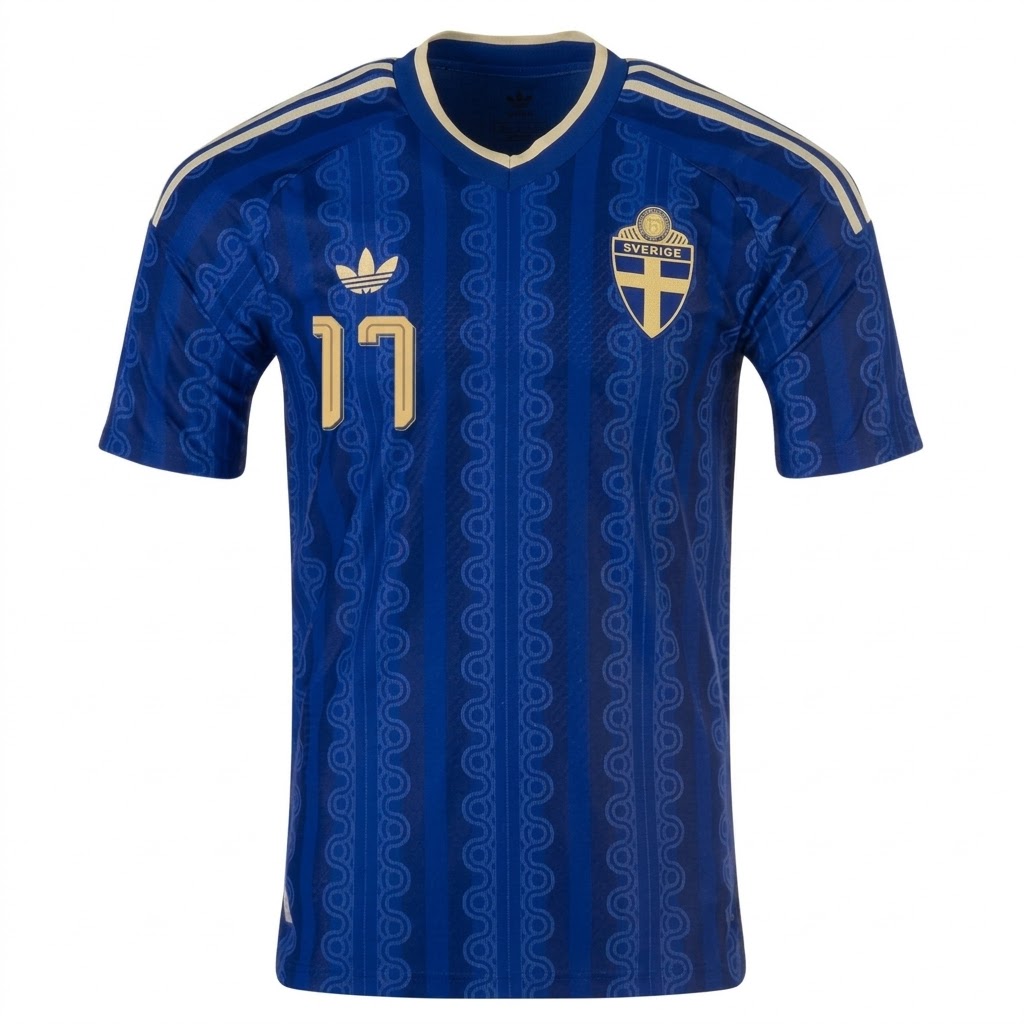 Futbalový dresy Švédsko MS 2026 Vonkajší Viktor Gyökeres 17 – Pánsky 2 Futbalový dresy Švédsko MS 2026 Vonkajší Viktor Gyökeres 17 – Pánsky